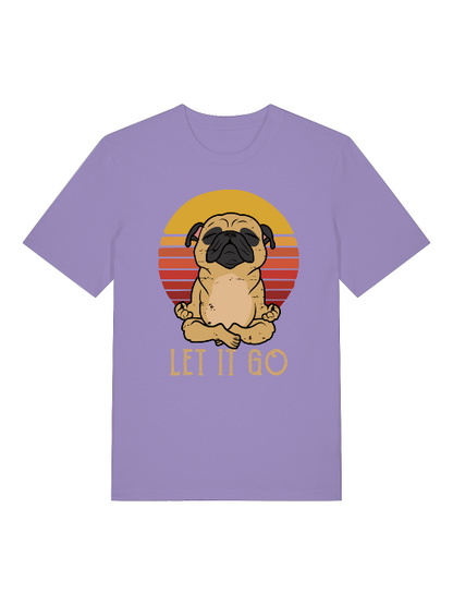 Let it go Yoga Dog Retro Front - Unisex Erwachsenen Bio Baumwolle Kurzarm Shirt Creator T-Shirt 2.0 ST/ST SH
