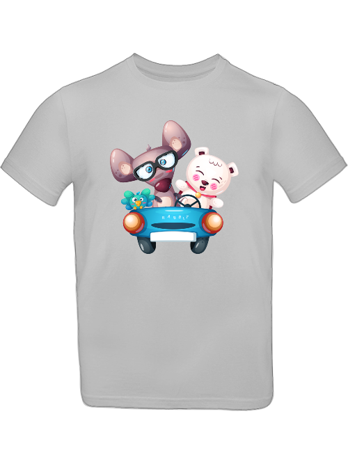 Camiseta de dibujos animados Trio Bird Mouse Bear para niños