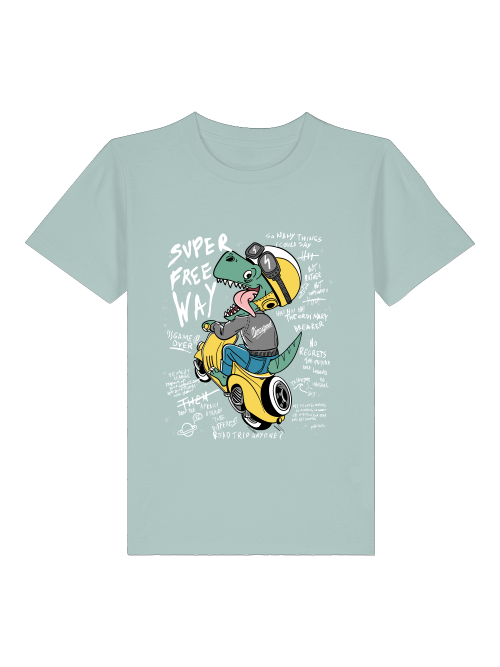 Cartoon Dinospeed auf Motorroller - Mini Creator 2.0 Kids T-Shirt SK