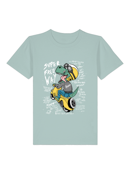 Cartoon Dinospeed auf Motorroller - Mini Creator 2.0 Kids T-Shirt SK