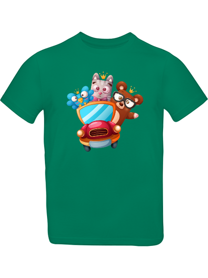 Cartoon Trio Vogel Baer Cat T-Shirt Kids SK