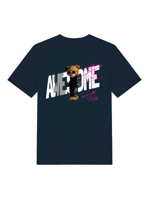 Born with Style Teddy 2.0 Front - Unisex Erwachsenen Bio Baumwolle Kurzarm Shirt Creator T-Shirt 2.0 ST/St SH