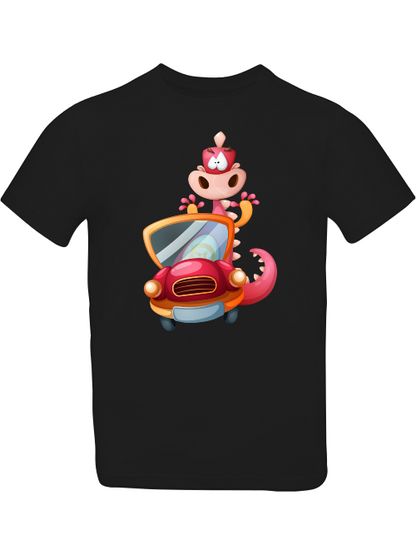 Cartoon Drache im Auto T-Shirt Kids SK