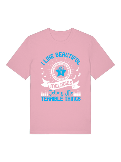 I Like beautiful melodies Front- Unisex Erwachsenen Bio Baumwolle T-Shirt Creator 2.0 ST/St SH