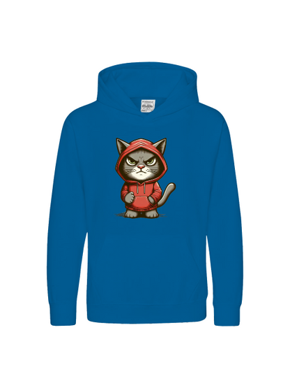 Sudadera con capucha premium para niños Dulce gato sombrío