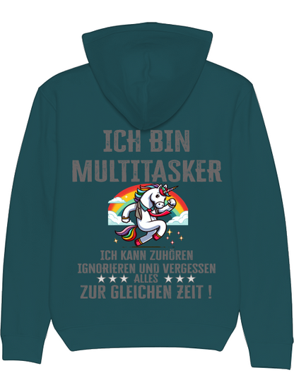 Sudadera con capucha Cruiser Soy unicornio multitarea con corbata