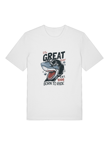 The Great Ride Shark - Camiseta unisex de manga corta de algodón orgánico para adultos Creator T-Shirt 2.0 ST/St SH