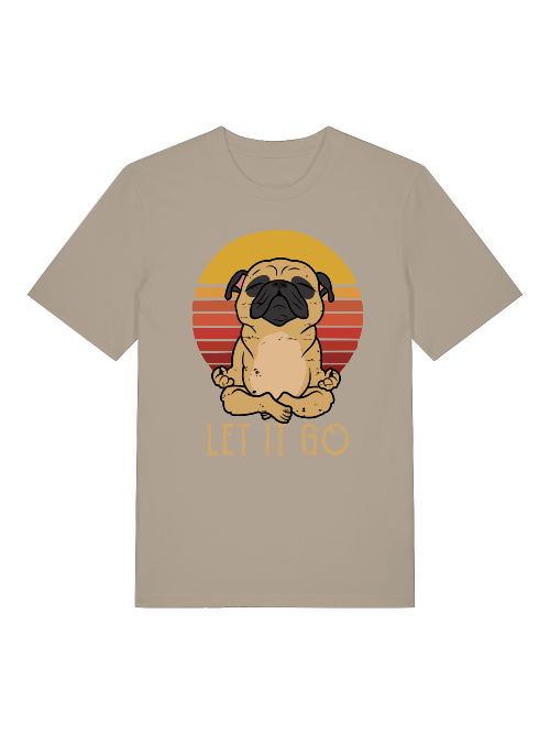 Let it go Yoga Dog Retro Front - Unisex Erwachsenen Bio Baumwolle Kurzarm Shirt Creator T-Shirt 2.0 ST/ST SH