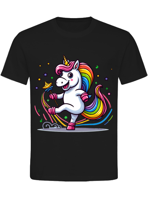 Heavy Cotton T-Shirt Unicorn Dancing