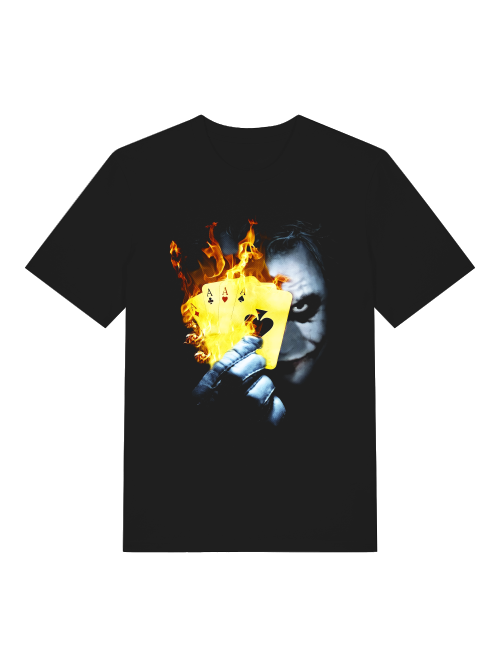 Joker mit 4 AS Front - Unisex Erwachsenen Bio Baumwolle Kurzarm Shirt Creator T-Shirt 2.0 ST/ST SH