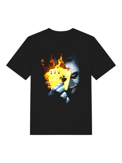 Joker mit 4 AS Front - Unisex Erwachsenen Bio Baumwolle Kurzarm Shirt Creator T-Shirt 2.0 ST/ST SH