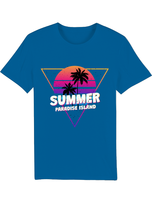 Summer Paradise Island Retro Sunset Creator Camiseta