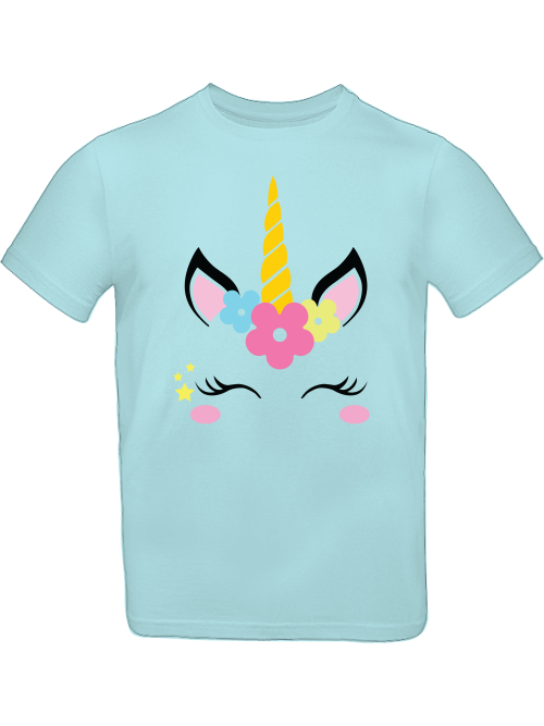 Einhorn Flower Unicorn Face T-Shirt Kids SK