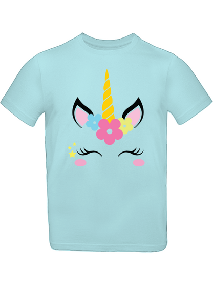 Einhorn Flower Unicorn Face T-Shirt Kids SK