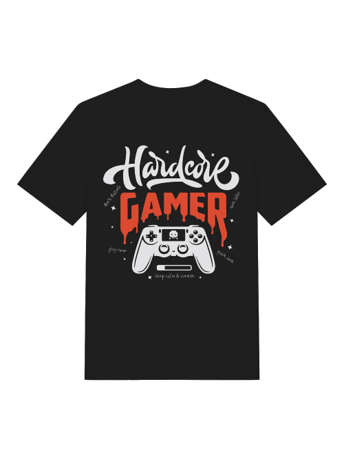 Hardcore Gamer Front - Unisex Erwachsenen Bio Baumwolle Kurzarm Shirt Creator T-Shirt 2.0 ST/ST SH