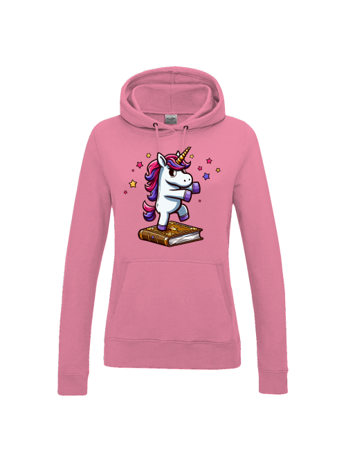 Girlie College Hoodie Einhorn tanzt auf Buch