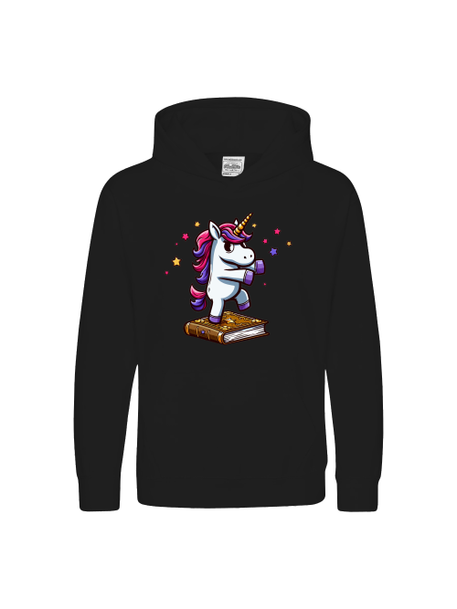 Kids Premium Hoodie Sweet Unicorn dances on book