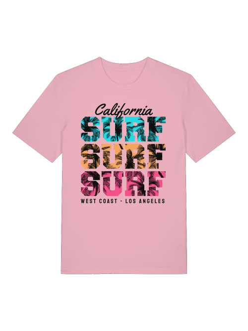 California Surf Sunset Front - Unisex Erwachsenen Bio Baumwolle Kurzarm Shirt Creator T-Shirt 2.0 ST/ST SH