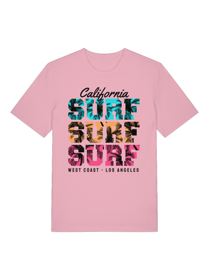 California Surf Sunset Front - Unisex Erwachsenen Bio Baumwolle Kurzarm Shirt Creator T-Shirt 2.0 ST/ST SH