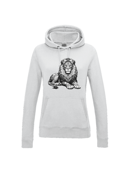Girlie College Sudadera con capucha Mandala Lion en gris