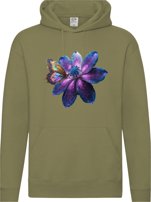 Premium Hooded Sweat Hoodie partner shirt galaxy flower with butterfly front