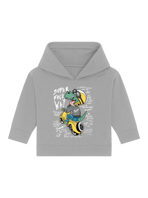 Cartoon Dinospeed auf Motorroller - Baby Cruiser Hoodie Baby Kleinkinder Kapuzenpullover SK