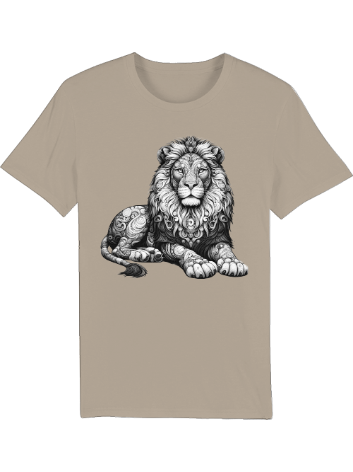 Creator T-Shirt Mandala Lion in gray