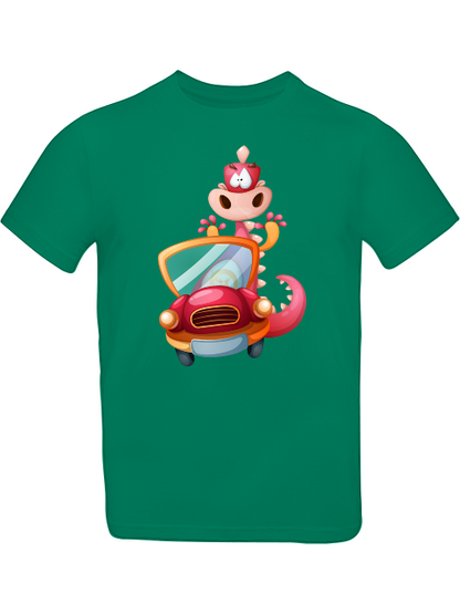 Cartoon Drache im Auto T-Shirt Kids SK