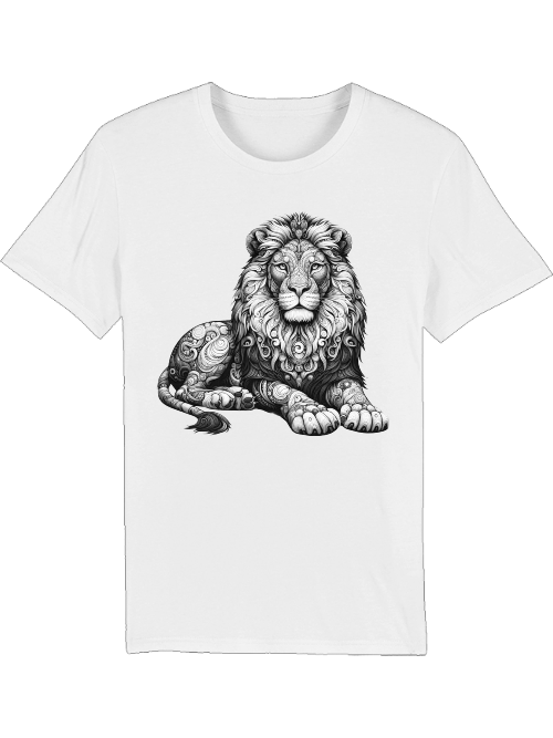 Creator T-Shirt Mandala Lion in gray