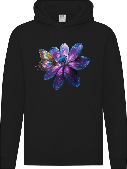 Premium Hooded Sweat Hoodie partner shirt galaxy flower with butterfly front