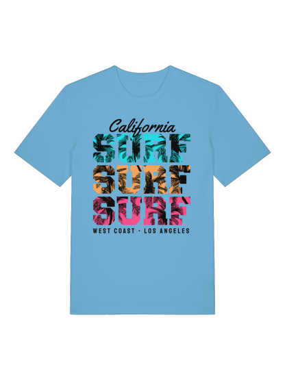 California Surf Sunset Front - Unisex Erwachsenen Bio Baumwolle Kurzarm Shirt Creator T-Shirt 2.0 ST/ST SH