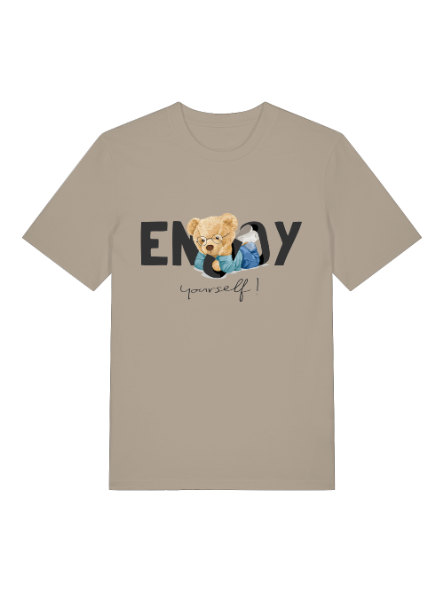 Chill Teddy Enjoy Yourself Front - Camiseta unisex de manga corta de algodón orgánico para adultos Creator T-Shirt 2.0 ST/St SH