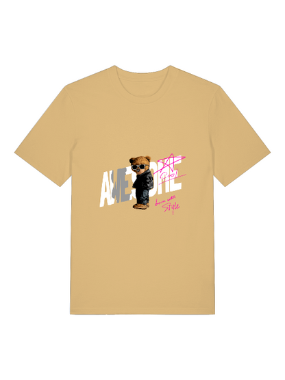 Born with Style Teddy Front - Unisex Erwachsenen Bio Baumwolle Kurzarm Shirt Creator T-Shirt 2.0 ST/St SH