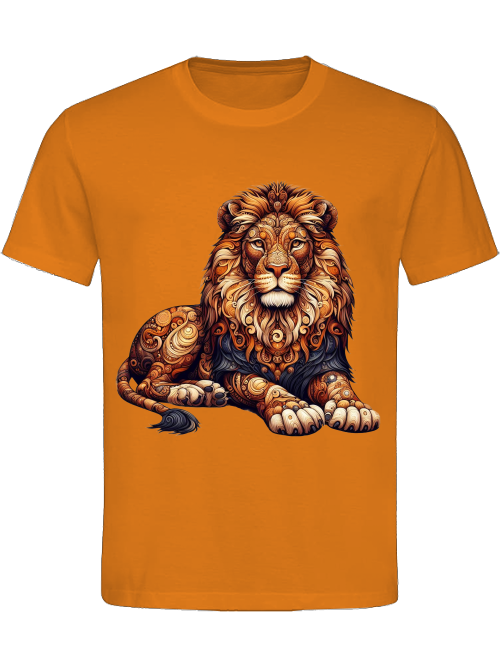 Heavy Cotton T-Shirt Mandala Lion