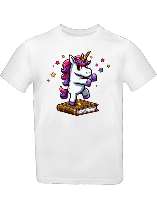 T-Shirt Kids Unicorn dances on book