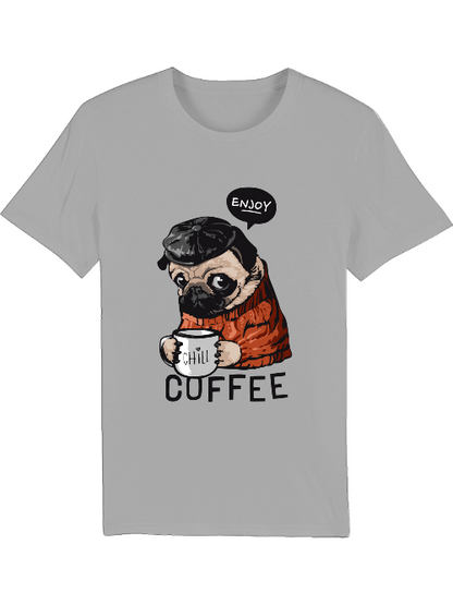 Perro disfruta del café Relájate - Camiseta del creador SK