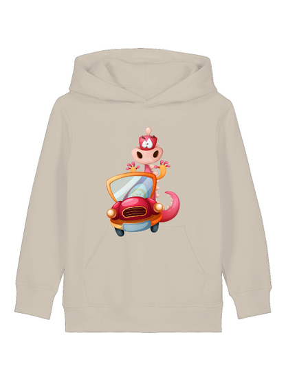 Cartoon Drache im Auto - Mini Cruiser Hoodie 2.0 Kinder Kapuzenpullover SK
