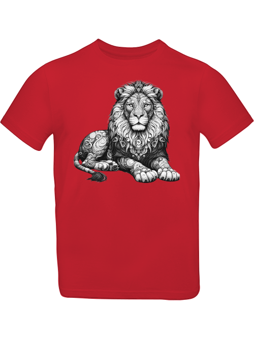 T-shirt kids mandala lion in gray