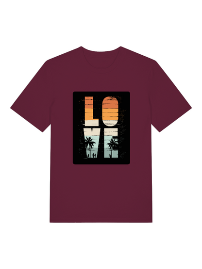 Retro Love Surfer Front - Unisex Erwachsenen Bio Baumwolle Kurzarm Shirt Creator T-Shirt 2.0 ST/ST SH