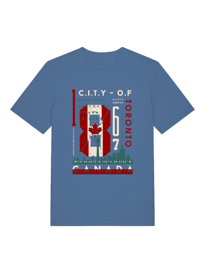 CITY OF Montreal Toronto Front - Unisex Erwachsenen Bio Baumwolle Kurzarm Shirt Creator T-Shirt 2.0 ST/St SK