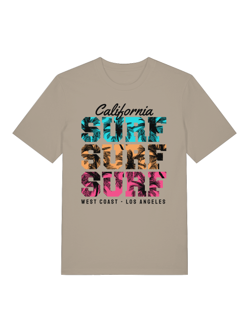California Surf Sunset Front - Unisex Erwachsenen Bio Baumwolle Kurzarm Shirt Creator T-Shirt 2.0 ST/ST SH