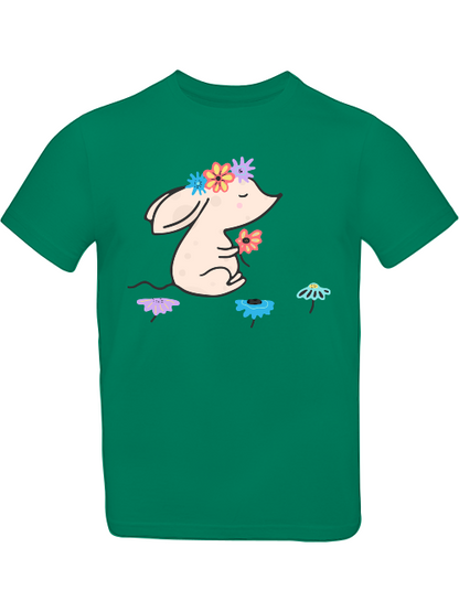 Cartoon Maus mit Blumen T-Shirt Kids SK