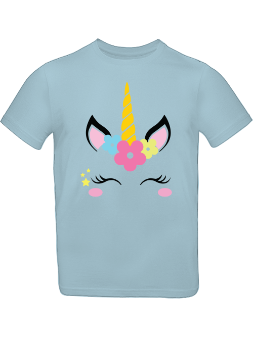 Einhorn Flower Unicorn Face T-Shirt Kids SK