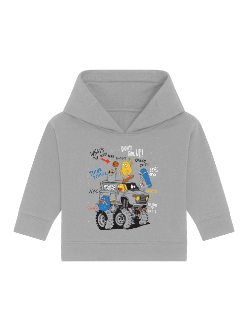 Cartoon Monster Truck mit Freunde - Baby Cruiser Hoodie Baby Kleinkinder Kapuzenpullover SK