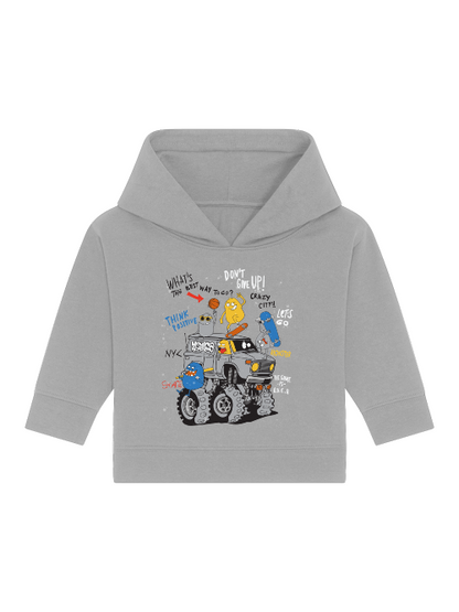 Camioneta monstruo de dibujos animados con amigos - Sudadera con capucha Baby Cruiser Sudadera con capucha para bebé niño pequeño SK