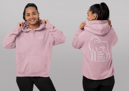 Unisex organic Cruiser Hoodie 2.0 ST/ST mit DTF Druck - FARFROMFEAR Tierschutz Zweiseitiger Druck