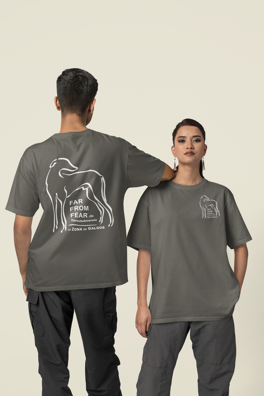 Unisex Premium organic Creator 2.0 ST/ST T-Shirt mit DTF Druck - FARFROMFEAR Tierschutz Zweiseitig