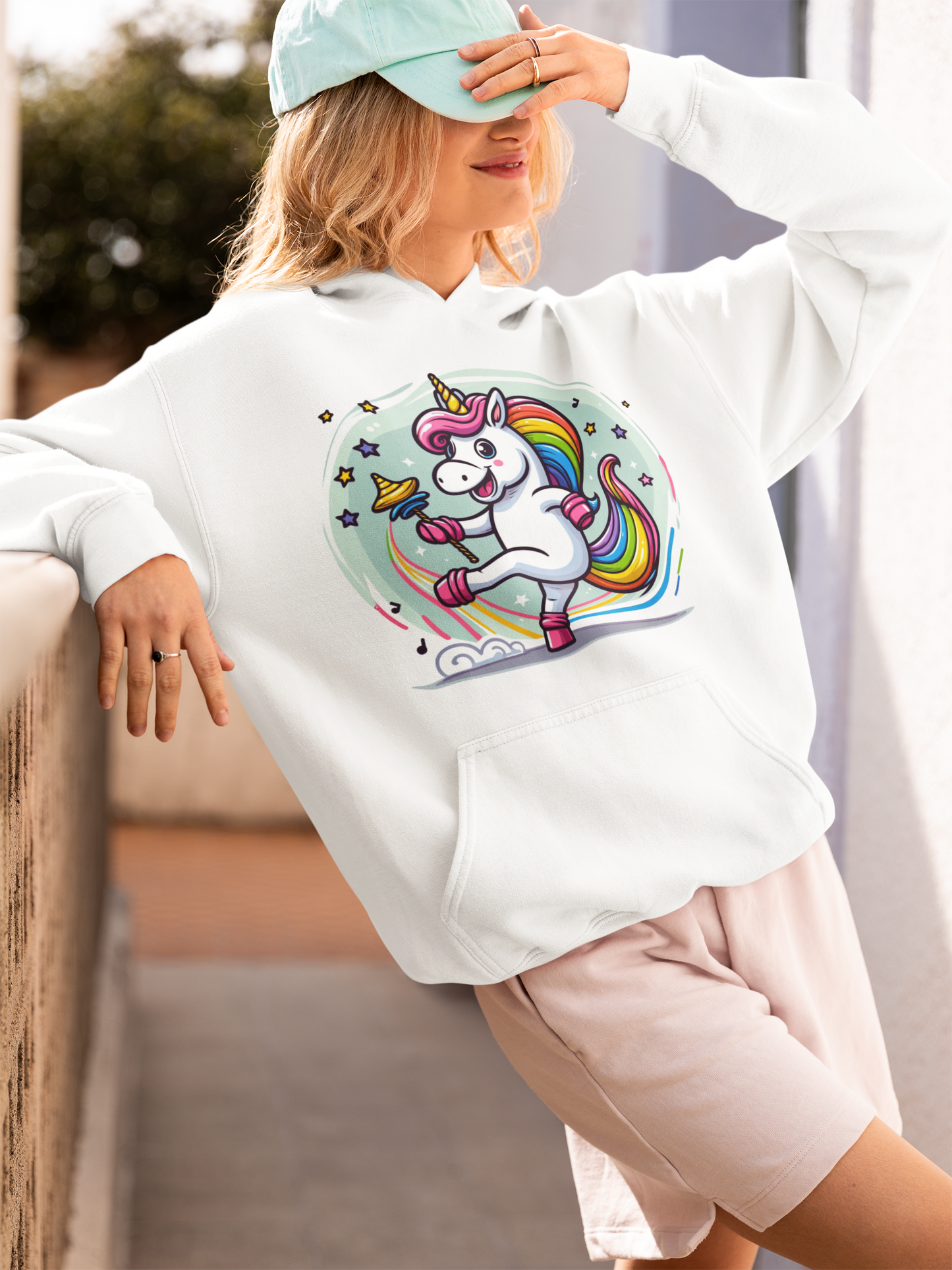 Sudadera con capucha Cruiser unicornio bailando con burbuja