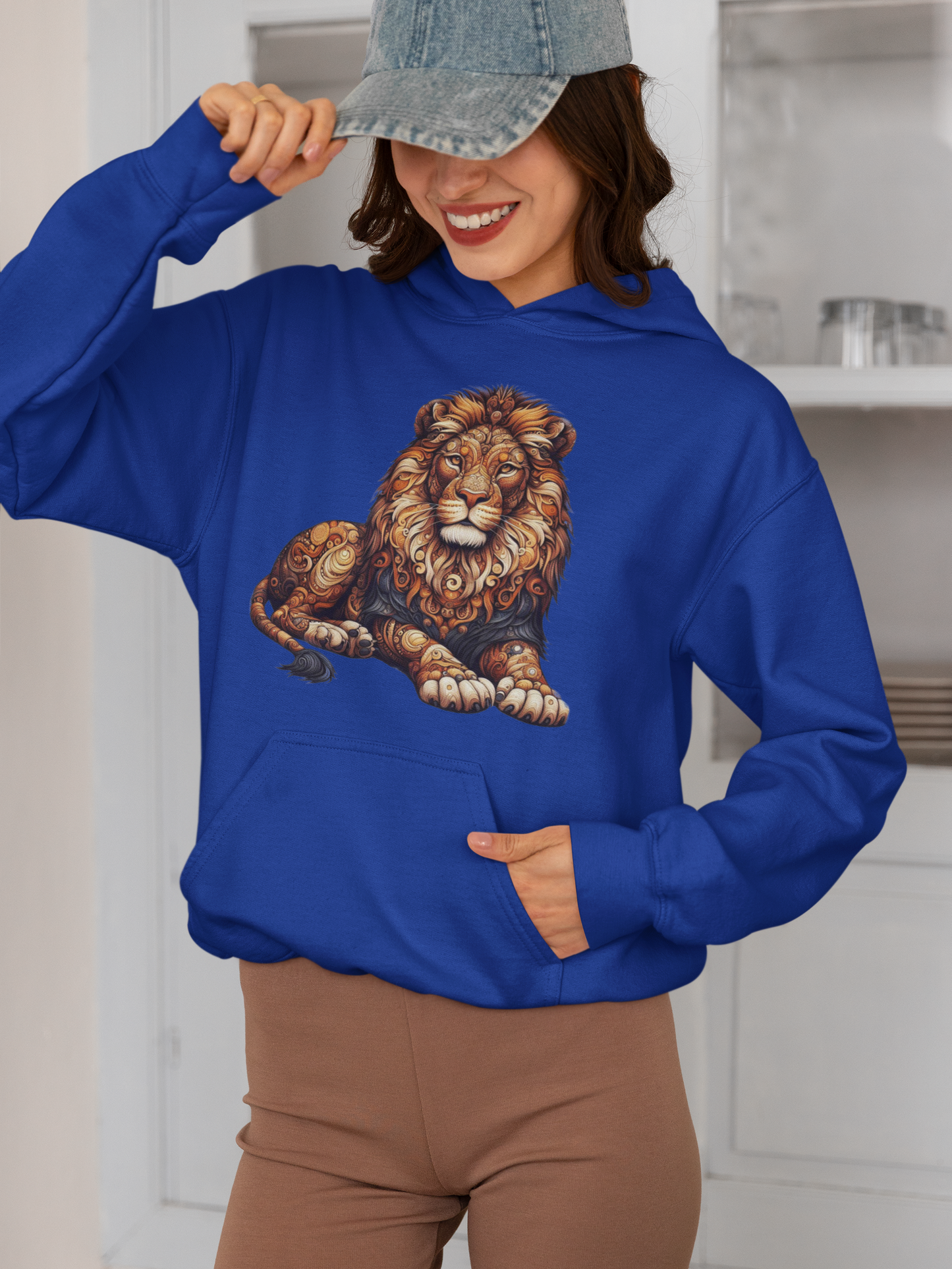 Girlie College Hoodie Mandala Löwe