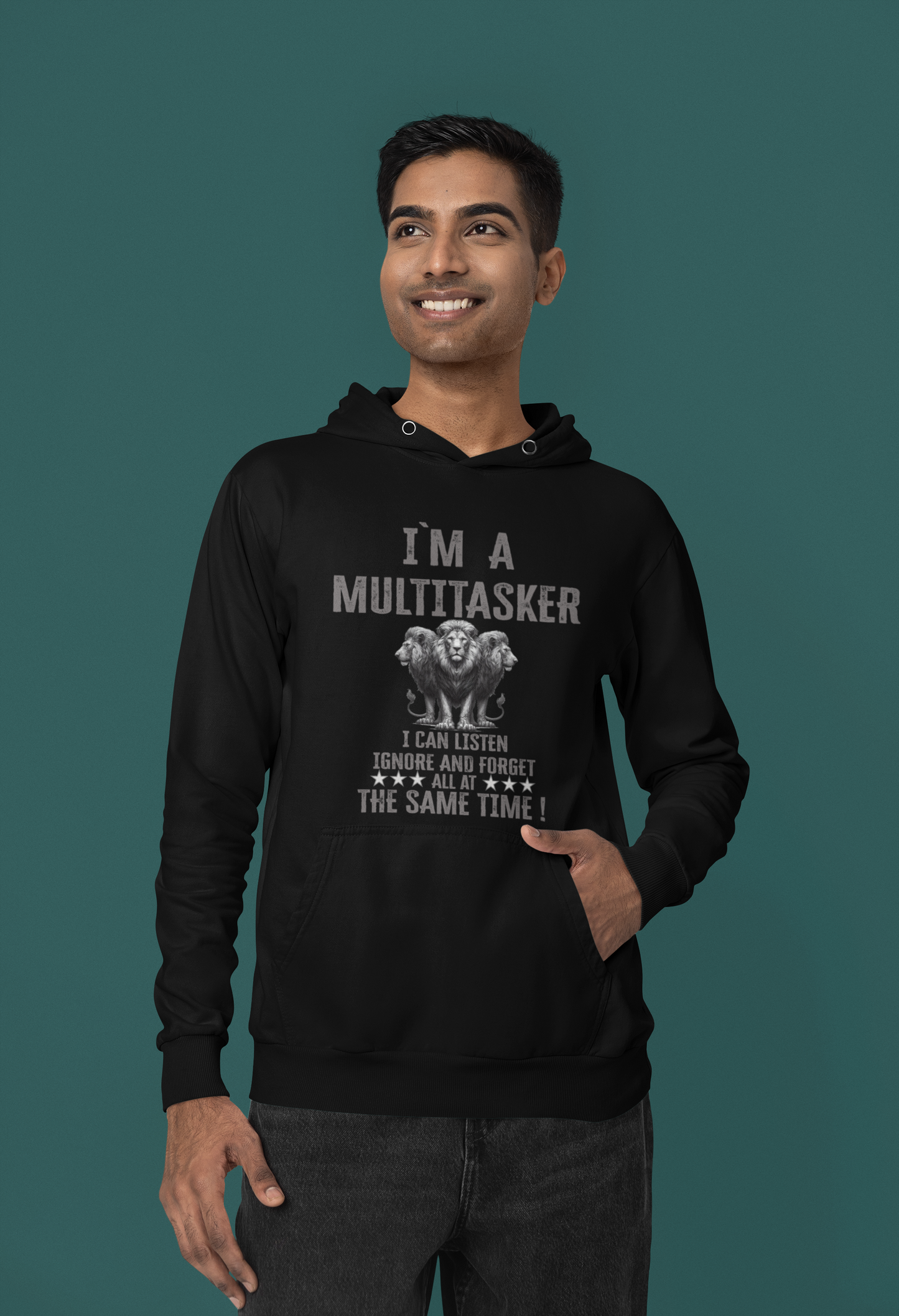 Girlie College Hoodie I`m a Multitasker 3 Löwen